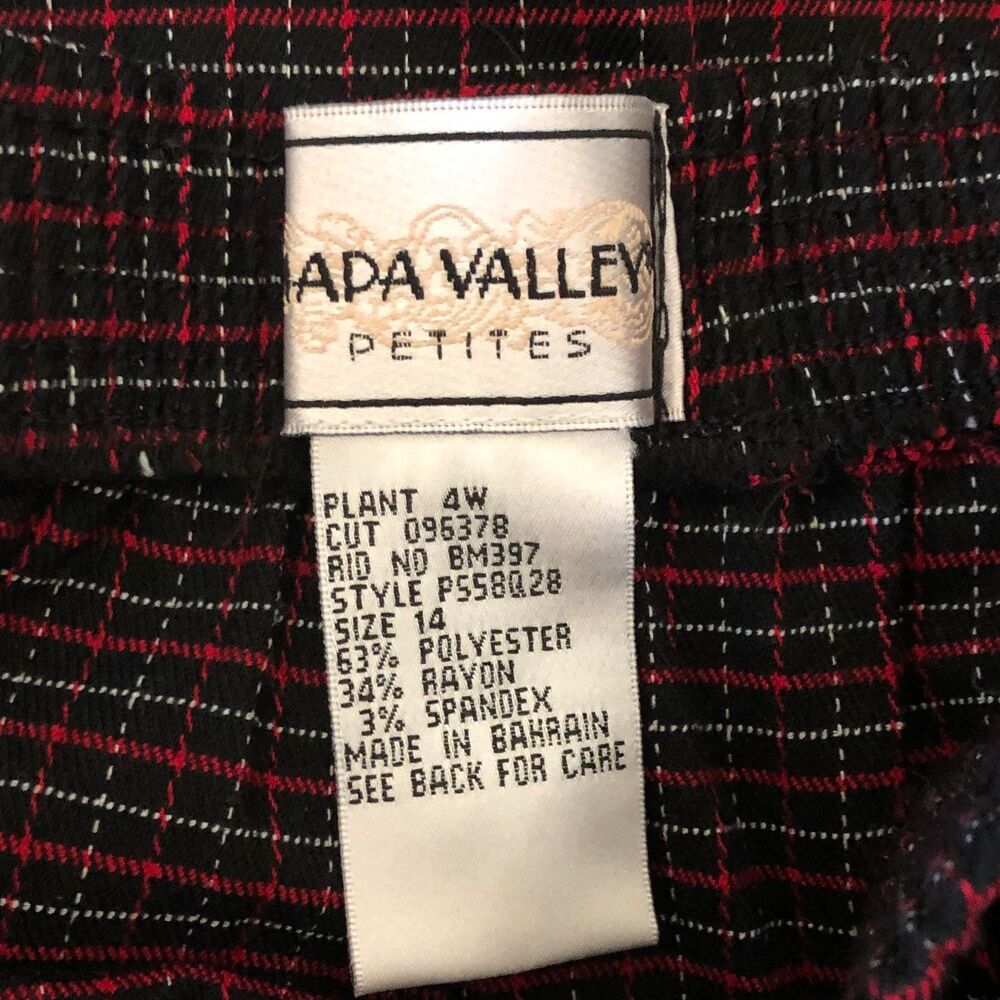 High Waisted Plaid Stretch Slacks Size 14 NWT - Picture 5 of 7